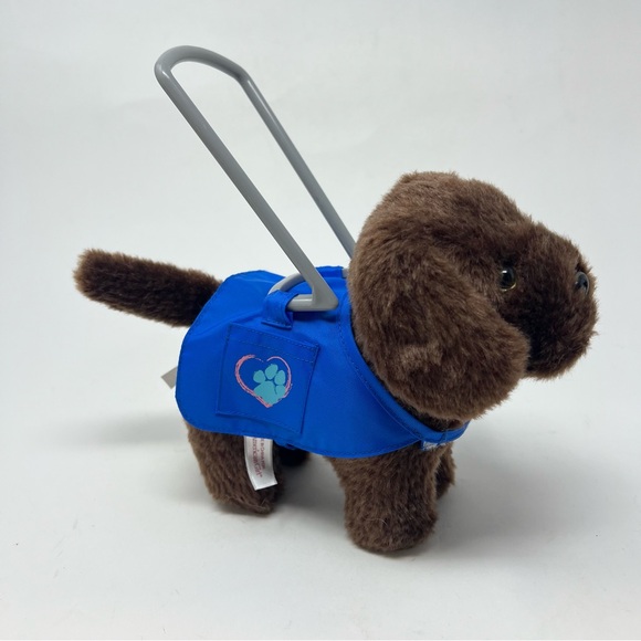 American Girl Chocolate Chip Service Dog Set Labrador Plush Dog and Blue Vest - Picture 4 of 11